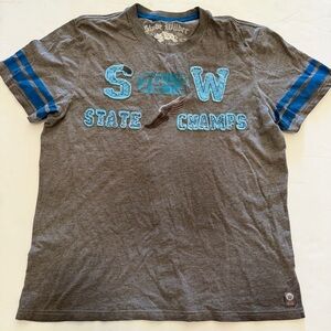 Slade Wilder Vintage Gray and Blue Men's Tee Shirt